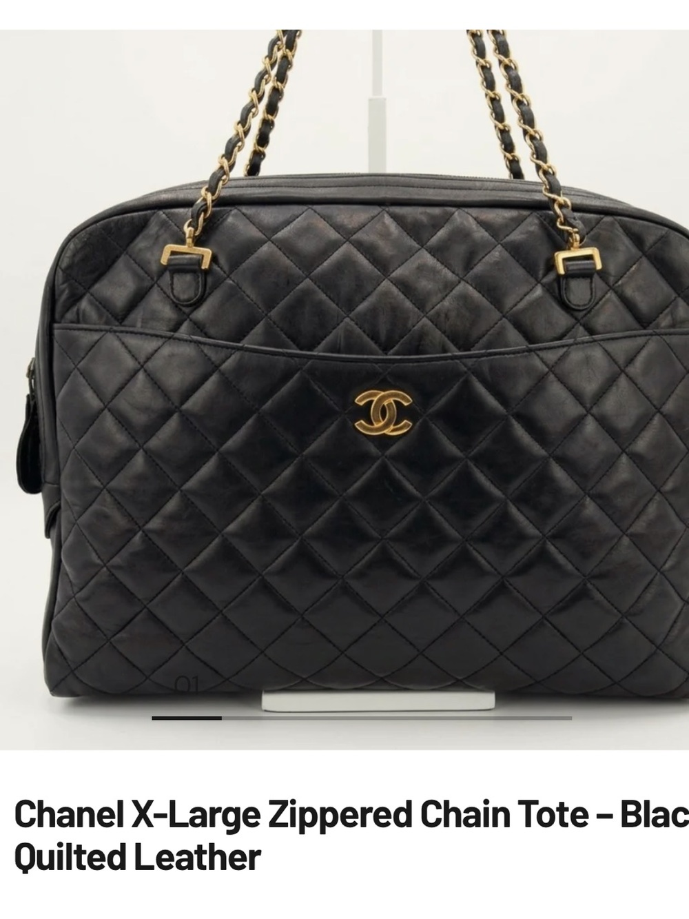 CHANEL Black Large Quilted Leather Tote with Gold CC Hardware - AUTHENTIC ⭐️ - Picture 10 of 10